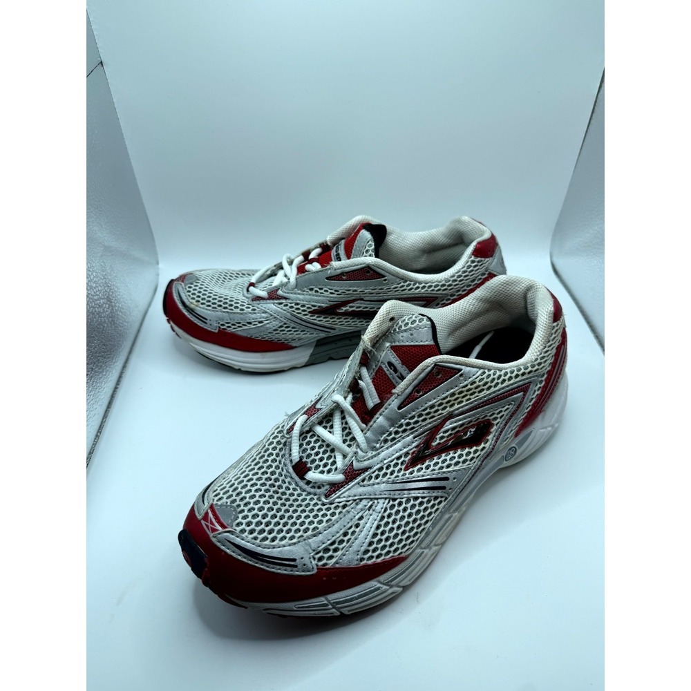 Brooks Axiom 3 Mens 8.5 D Sneaker Cloud White Red Mesh Low Top Running Shoes